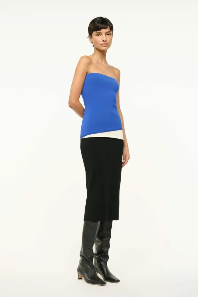 STAUD Dresses LA SERENA DRESS Deep Sea Black Ivory 8211 Women