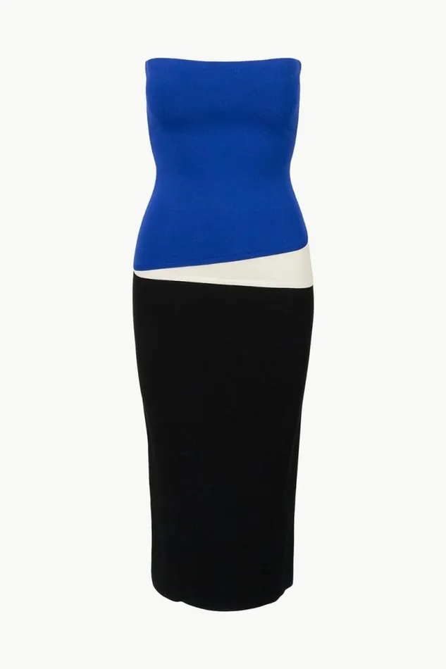 STAUD Dresses LA SERENA DRESS Deep Sea Black Ivory 8211 Women