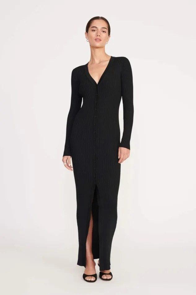 STAUD Dresses MAXI SHOKO SWEATER Black 8211 Women
