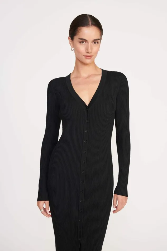STAUD Dresses MAXI SHOKO SWEATER Black 8211 Women