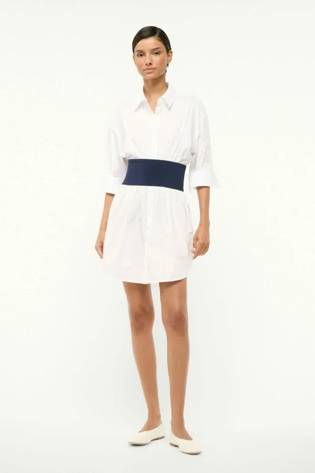 STAUD Dresses MICHELLE DRESS White Navy 8211 Women