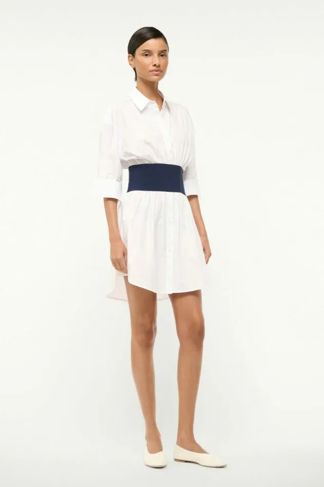STAUD Dresses MICHELLE DRESS White Navy 8211 Women STAUD Dresses MICHELLE DRESS White Navy 8211 Women