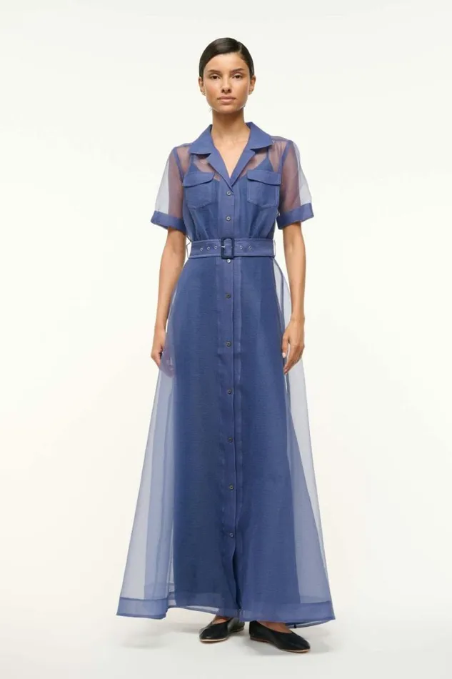 STAUD Dresses MILLIE DRESS Navy Organza 8211 Women