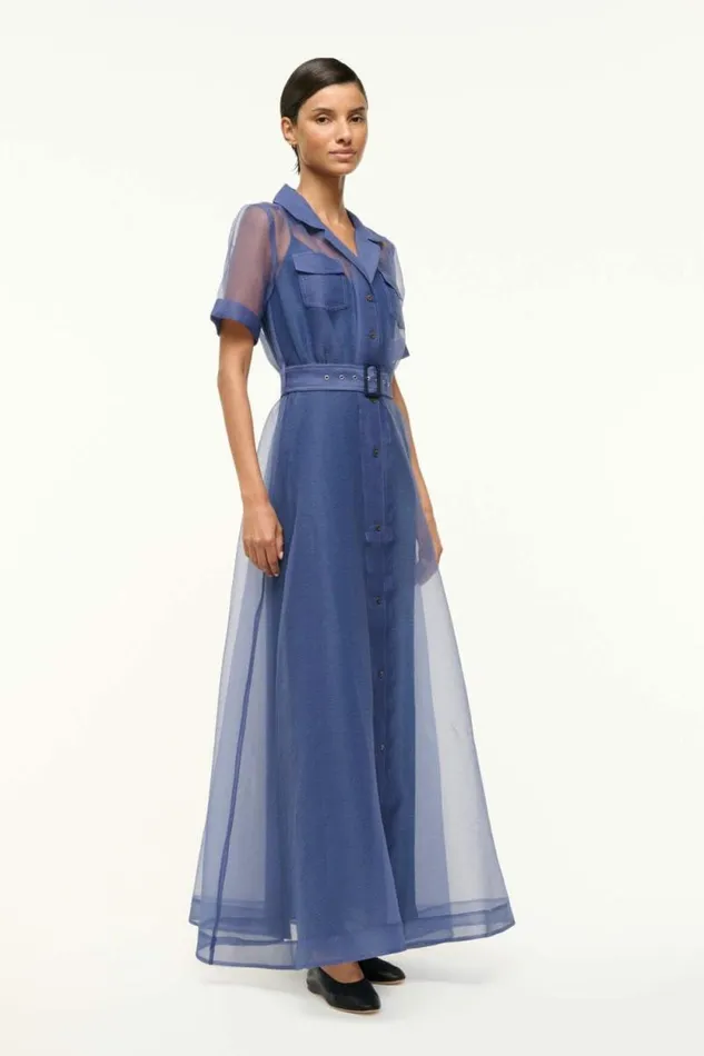 STAUD Dresses MILLIE DRESS Navy Organza 8211 Women STAUD Dresses MILLIE DRESS Navy Organza 8211 Women