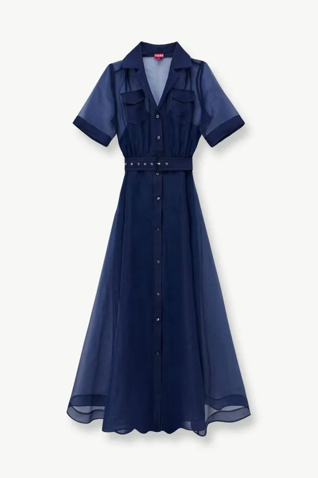 STAUD Dresses MILLIE DRESS Navy Organza 8211 Women STAUD Dresses MILLIE DRESS Navy Organza 8211 Women