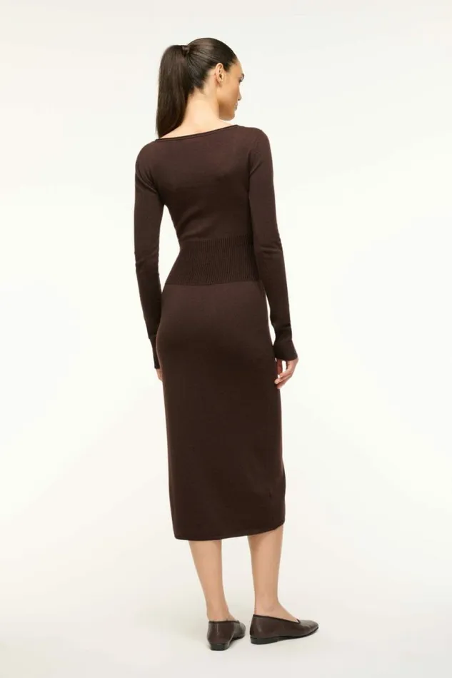 STAUD Dresses SABRINA DRESS Dark Chocolate 8211 Women STAUD Dresses SABRINA DRESS Dark Chocolate 8211 Women