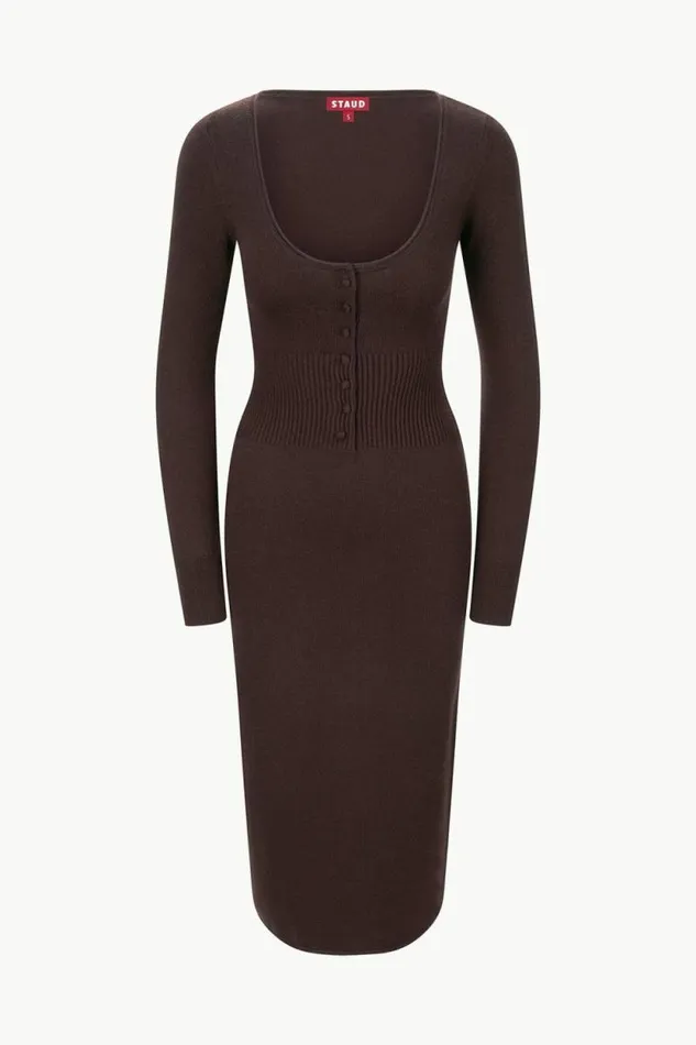 STAUD Dresses SABRINA DRESS Dark Chocolate 8211 Women STAUD Dresses SABRINA DRESS Dark Chocolate 8211 Women