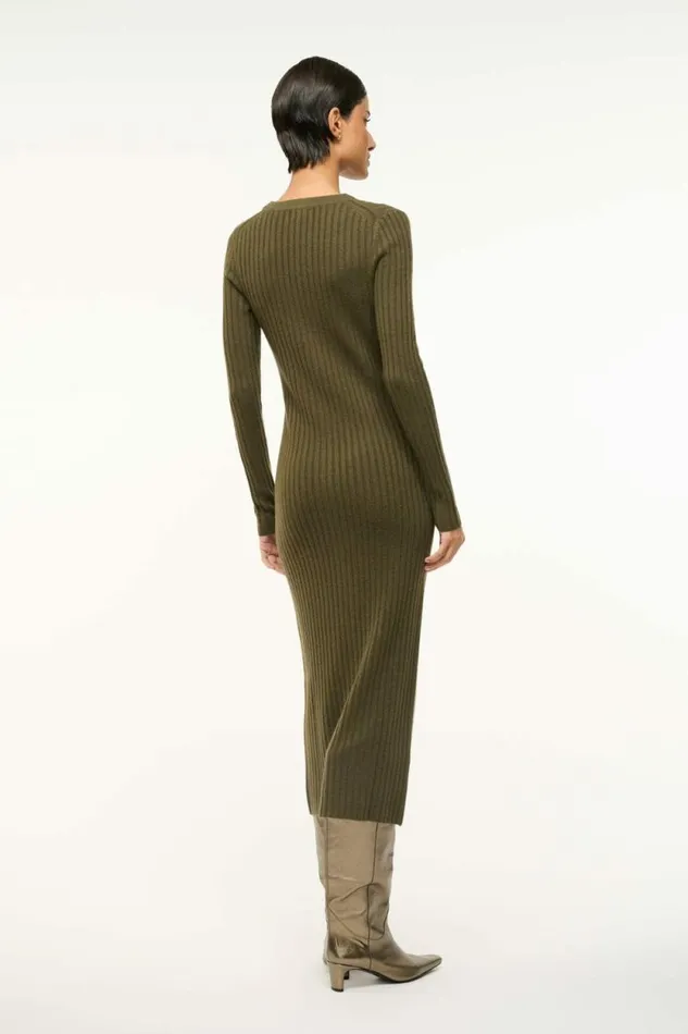 STAUD Dresses SHOKO CASHMERE SWEATER Dark Olive 8211 Women STAUD Dresses SHOKO CASHMERE SWEATER Dark Olive 8211 Women