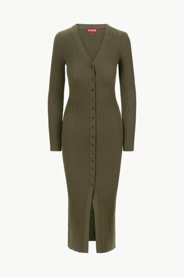 STAUD Dresses SHOKO CASHMERE SWEATER Dark Olive 8211 Women STAUD Dresses SHOKO CASHMERE SWEATER Dark Olive 8211 Women