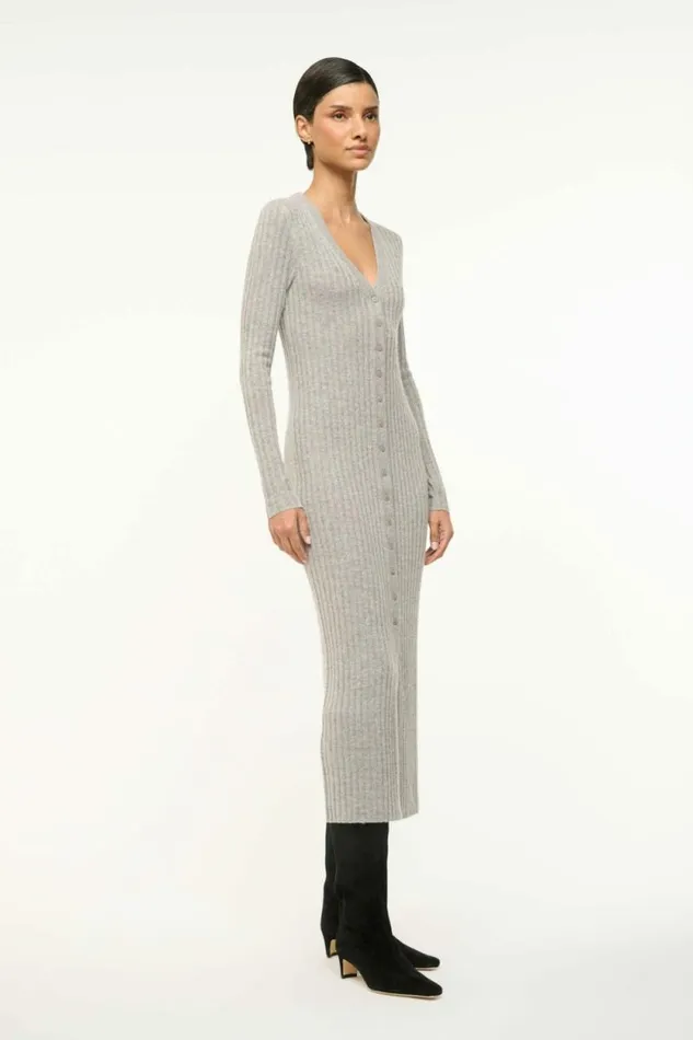 STAUD Dresses SHOKO CASHMERE SWEATER Heather Grey 8211 Women STAUD Dresses SHOKO CASHMERE SWEATER Heather Grey 8211 Women