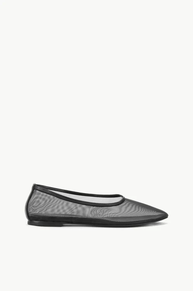 STAUD Mules and Flats ALBA BALLET FLAT Black Mesh 8211 Women