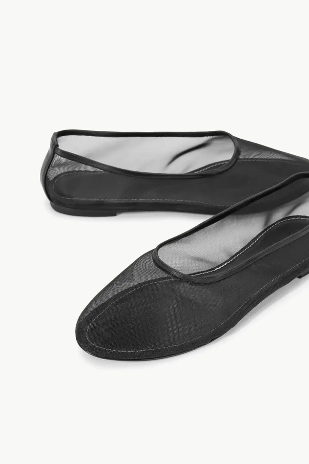 STAUD Mules and Flats ALBA BALLET FLAT Black Mesh 8211 Women