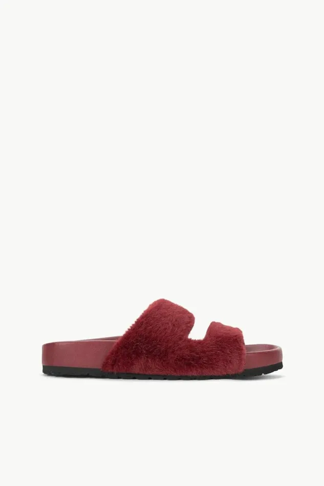 STAUD Mules and Flats CYPRUS FAUX FUR SLIDE Pinot 8211 Women