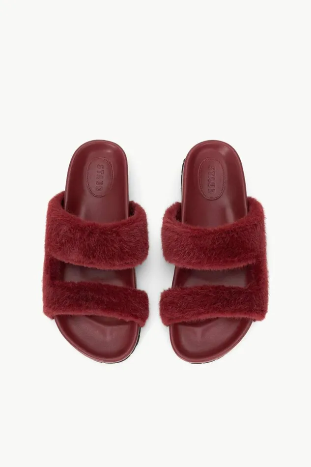 STAUD Mules and Flats CYPRUS FAUX FUR SLIDE Pinot 8211 Women