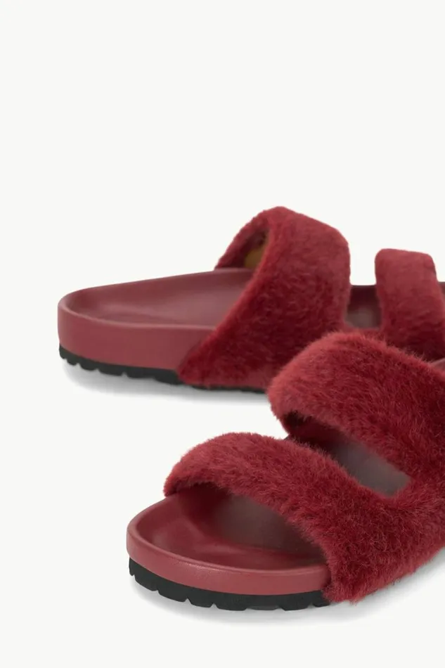STAUD Mules and Flats CYPRUS FAUX FUR SLIDE Pinot 8211 Women
