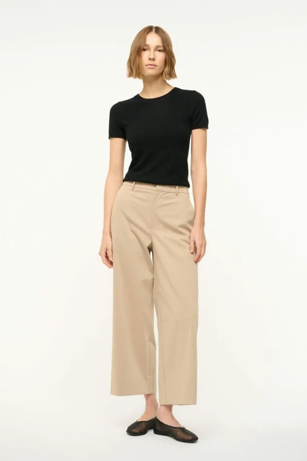 STAUD Pants and Shorts CROPPED PRINCE PANT Stone 8211 Women STAUD Pants and Shorts CROPPED PRINCE PANT Stone 8211 Women