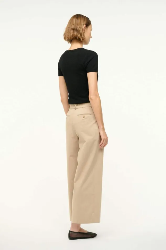 STAUD Pants and Shorts CROPPED PRINCE PANT Stone 8211 Women STAUD Pants and Shorts CROPPED PRINCE PANT Stone 8211 Women