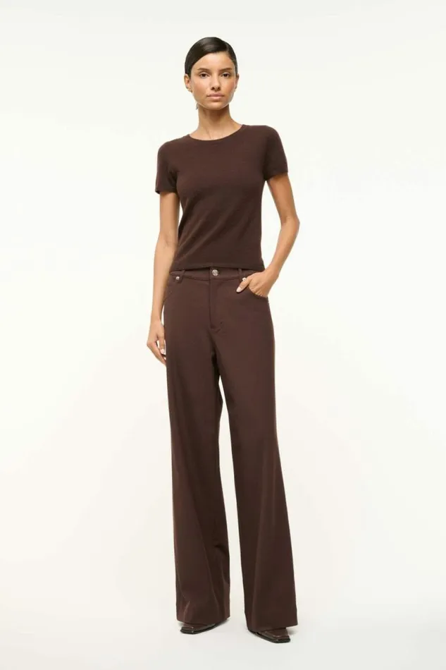 STAUD Pants and Shorts GRAYSON PANT Dark Chocolate 8211 Women