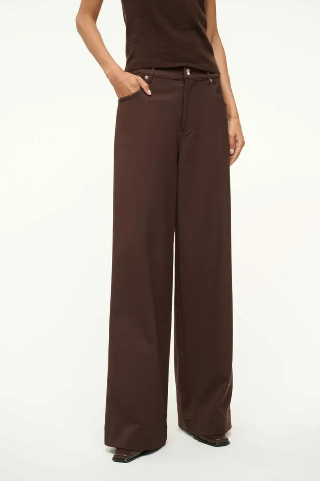 STAUD Pants and Shorts GRAYSON PANT Dark Chocolate 8211 Women STAUD Pants and Shorts GRAYSON PANT Dark Chocolate 8211 Women
