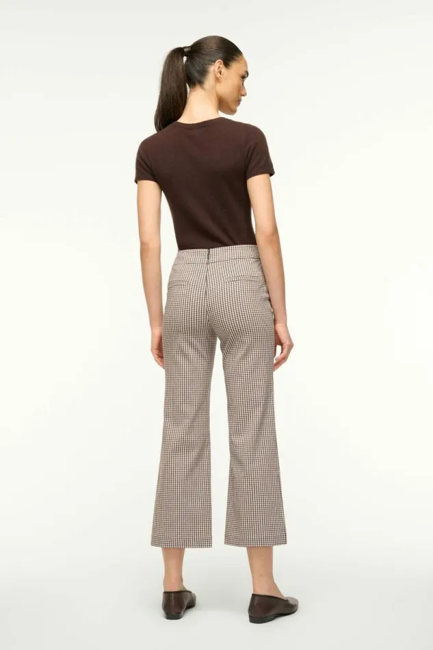 STAUD Pants and Shorts KNACK PANT Dark Chocolate Micro Check 8211 Women STAUD Pants and Shorts KNACK PANT Dark Chocolate Micro Check 8211 Women
