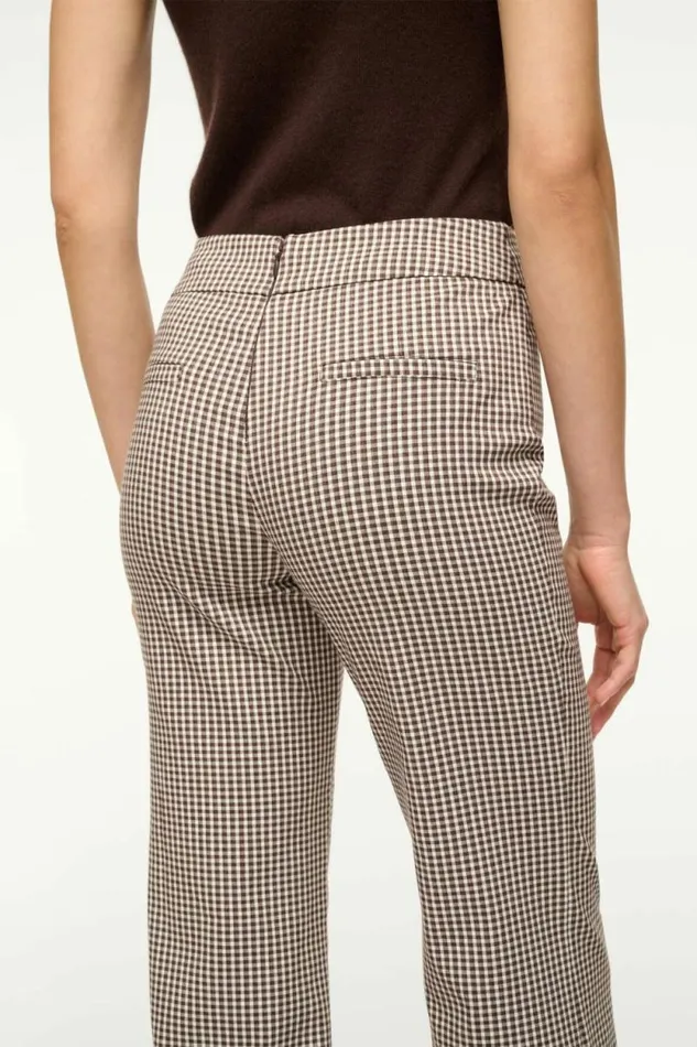STAUD Pants and Shorts KNACK PANT Dark Chocolate Micro Check 8211 Women STAUD Pants and Shorts KNACK PANT Dark Chocolate Micro Check 8211 Women