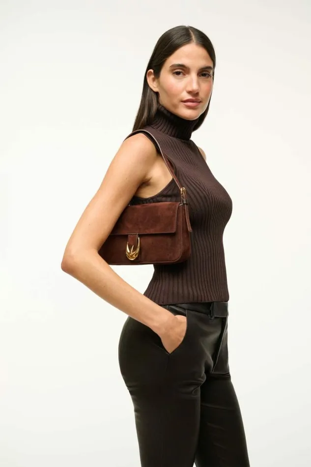 STAUD Shoulder HARLOW BAG Mahogany Suede 8211 Women