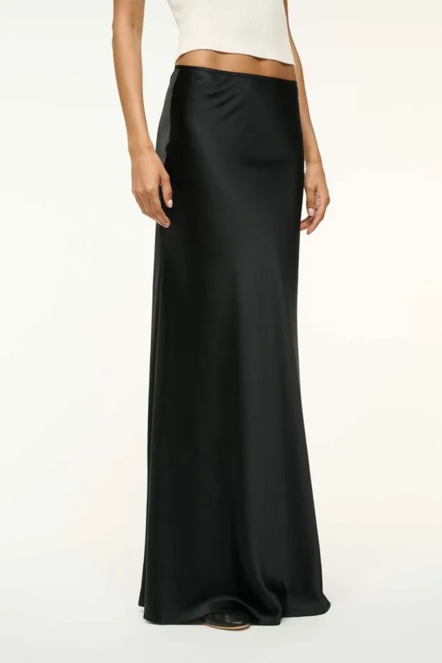 STAUD Skirts ODIN SILK SKIRT Black 8211 Women STAUD Skirts ODIN SILK SKIRT Black 8211 Women