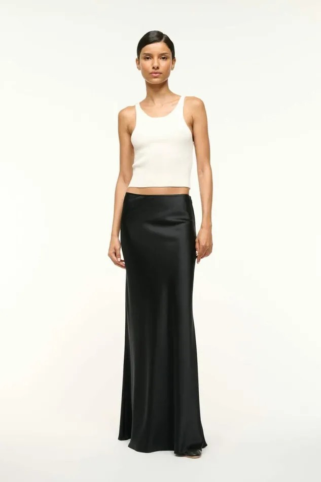 STAUD Skirts ODIN SILK SKIRT Black 8211 Women STAUD Skirts ODIN SILK SKIRT Black 8211 Women