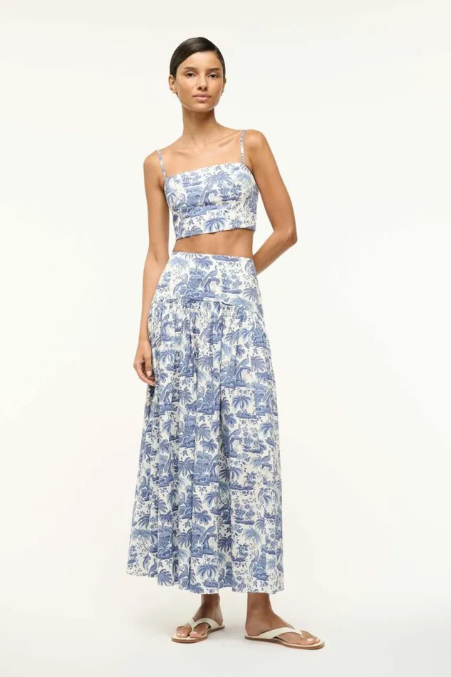 STAUD Skirts PROCIDA SKIRT Blue Toile 8211 Women