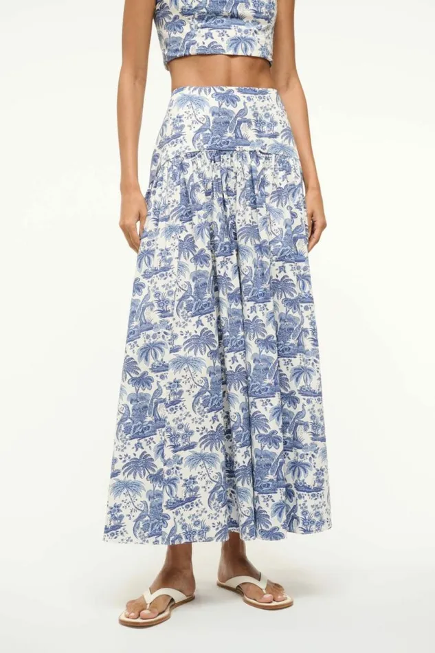 STAUD Skirts PROCIDA SKIRT Blue Toile 8211 Women STAUD Skirts PROCIDA SKIRT Blue Toile 8211 Women