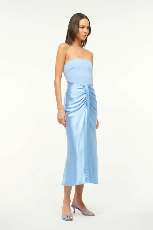 STAUD The Evening Edit MIDI WAYFARING DRESS Azure 8211 Women STAUD The Evening Edit MIDI WAYFARING DRESS Azure 8211 Women