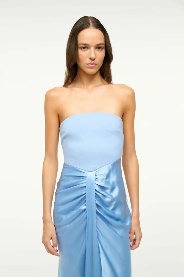 STAUD The Evening Edit MIDI WAYFARING DRESS Azure 8211 Women STAUD The Evening Edit MIDI WAYFARING DRESS Azure 8211 Women