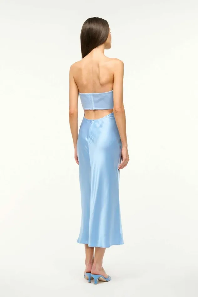 STAUD The Evening Edit MIDI WAYFARING DRESS Azure 8211 Women STAUD The Evening Edit MIDI WAYFARING DRESS Azure 8211 Women