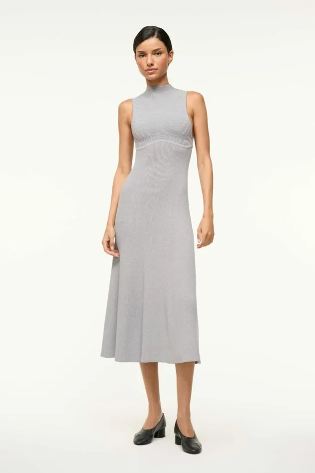STAUD The Knit Shop MALACHITE DRESS Speckle Grey 8211 Women