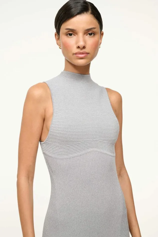 STAUD The Knit Shop MALACHITE DRESS Speckle Grey 8211 Women STAUD The Knit Shop MALACHITE DRESS Speckle Grey 8211 Women