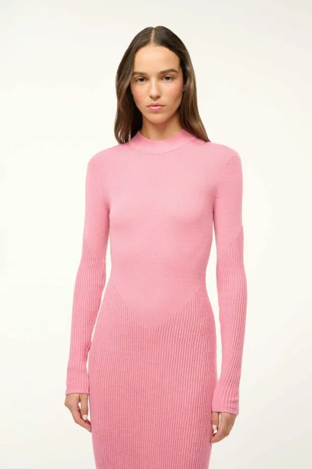 STAUD The Knit Shop RAMONA DRESS Damask Pink 8211 Women