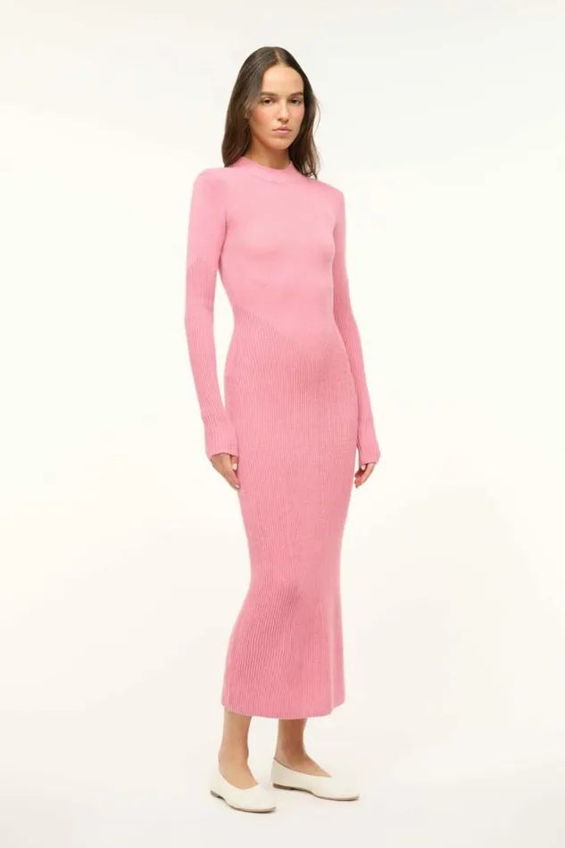 STAUD The Knit Shop RAMONA DRESS Damask Pink 8211 Women