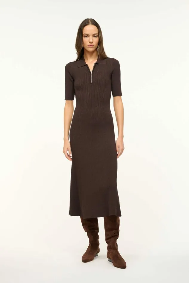 STAUD The Knit Shop ROLAND DRESS Earth 8211 Women