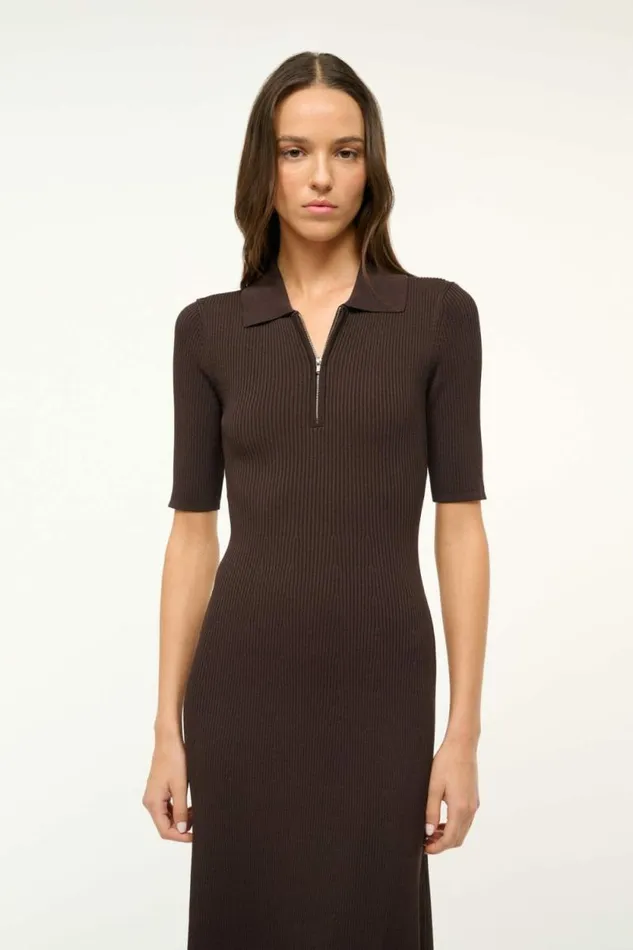 STAUD The Knit Shop ROLAND DRESS Earth 8211 Women STAUD The Knit Shop ROLAND DRESS Earth 8211 Women