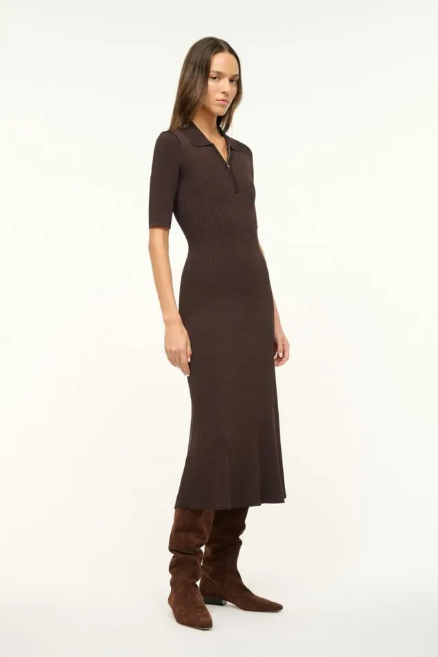 STAUD The Knit Shop ROLAND DRESS Earth 8211 Women STAUD The Knit Shop ROLAND DRESS Earth 8211 Women