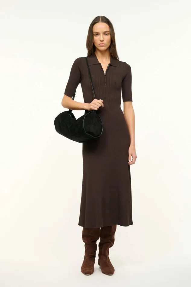STAUD The Knit Shop ROLAND DRESS Earth 8211 Women STAUD The Knit Shop ROLAND DRESS Earth 8211 Women