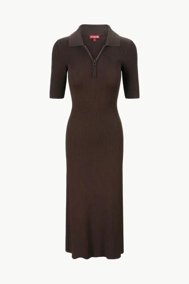 STAUD The Knit Shop ROLAND DRESS Earth 8211 Women STAUD The Knit Shop ROLAND DRESS Earth 8211 Women
