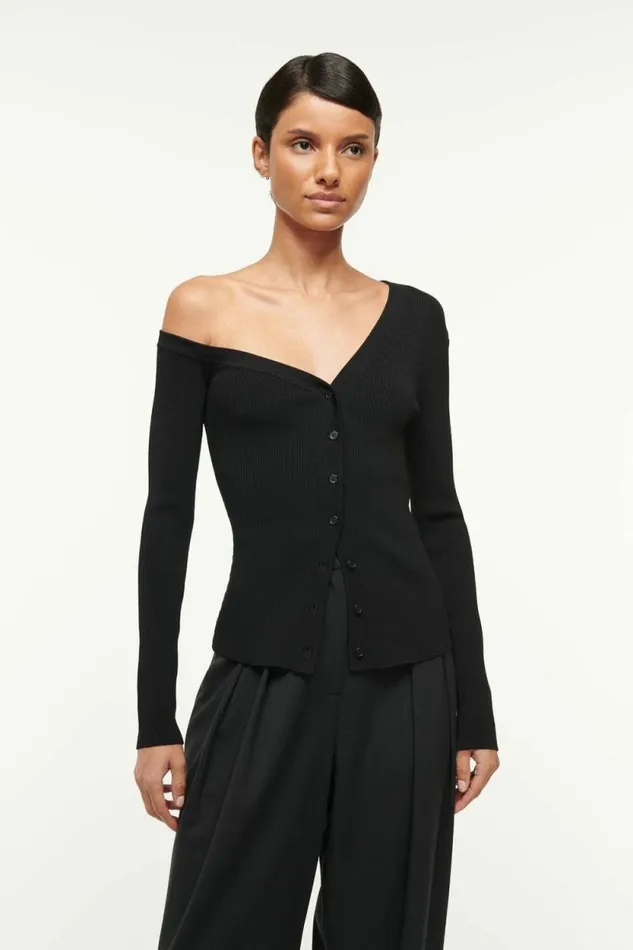 STAUD Tops CRAFTSMAN SWEATER Black 8211 Women