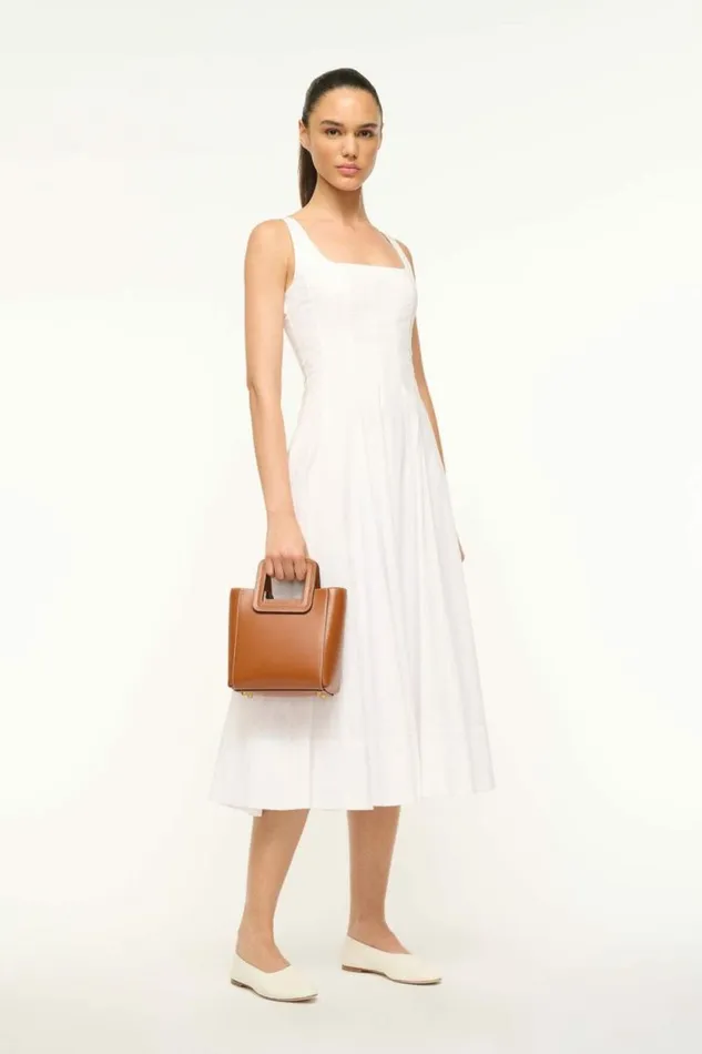 STAUD Totes MINI SHIRLEY LEATHER BAG Saddle 8211 Women