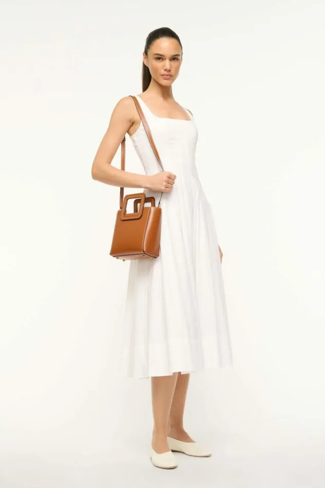 STAUD Totes MINI SHIRLEY LEATHER BAG Saddle 8211 Women