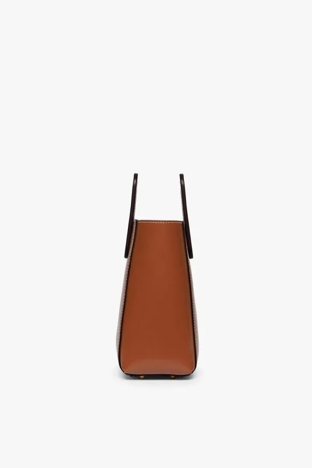 STAUD Totes MINI SHIRLEY LEATHER BAG Saddle 8211 Women