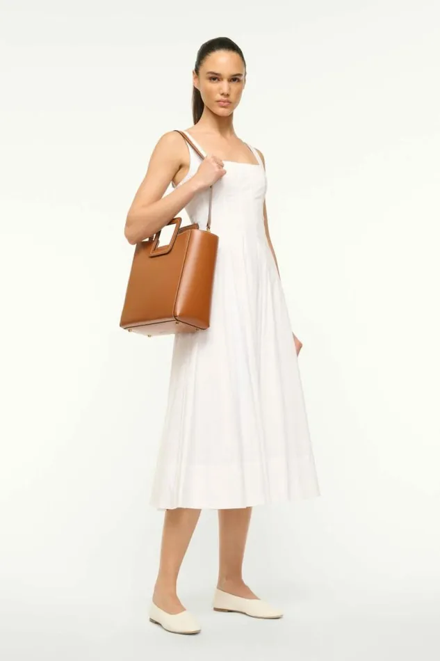 STAUD Totes SHIRLEY LEATHER BAG Saddle 8211 Women