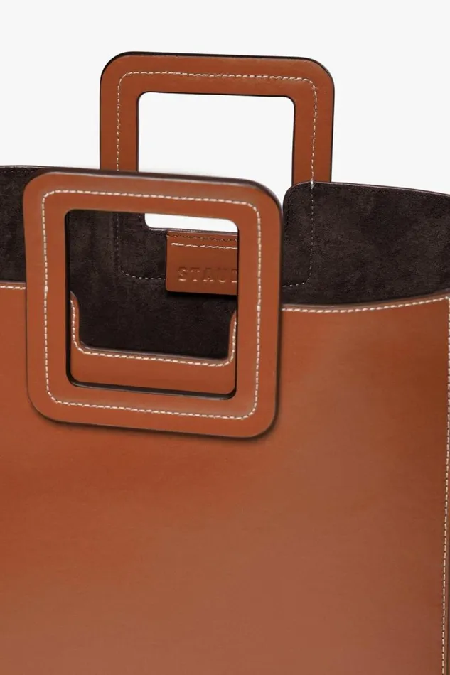 STAUD Totes SHIRLEY LEATHER BAG Saddle 8211 Women