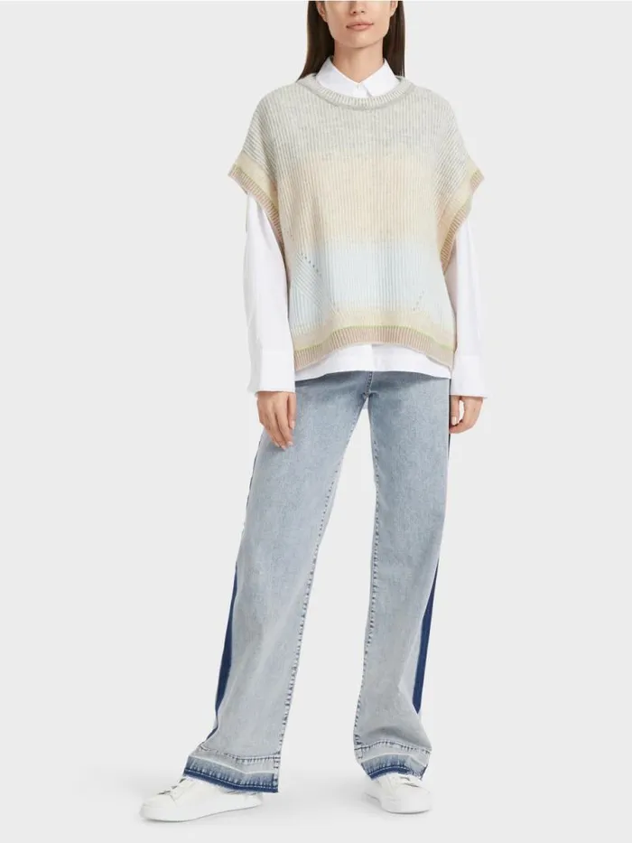 Strick Damen Marc Cain Tank Top Knitted In Germany Soft Powder Blue