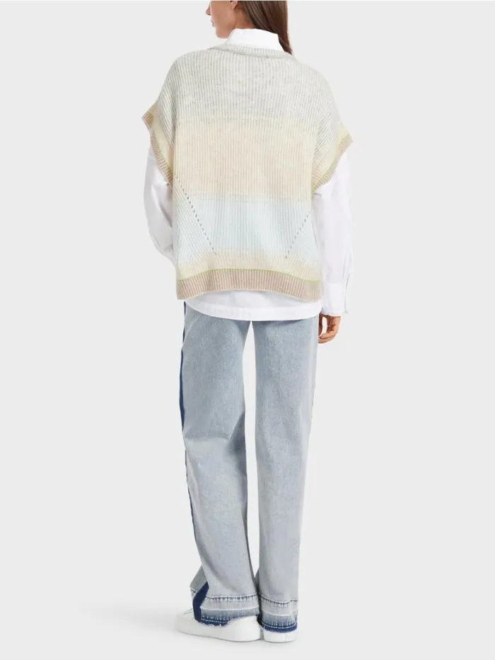 Strick Damen Marc Cain Tank Top Knitted In Germany Soft Powder Blue